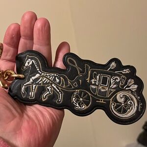 Coach Black and Gold Carriage Keychain